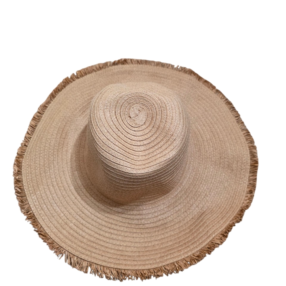 H&M Fringed Wide Brim Straw Hat Size M